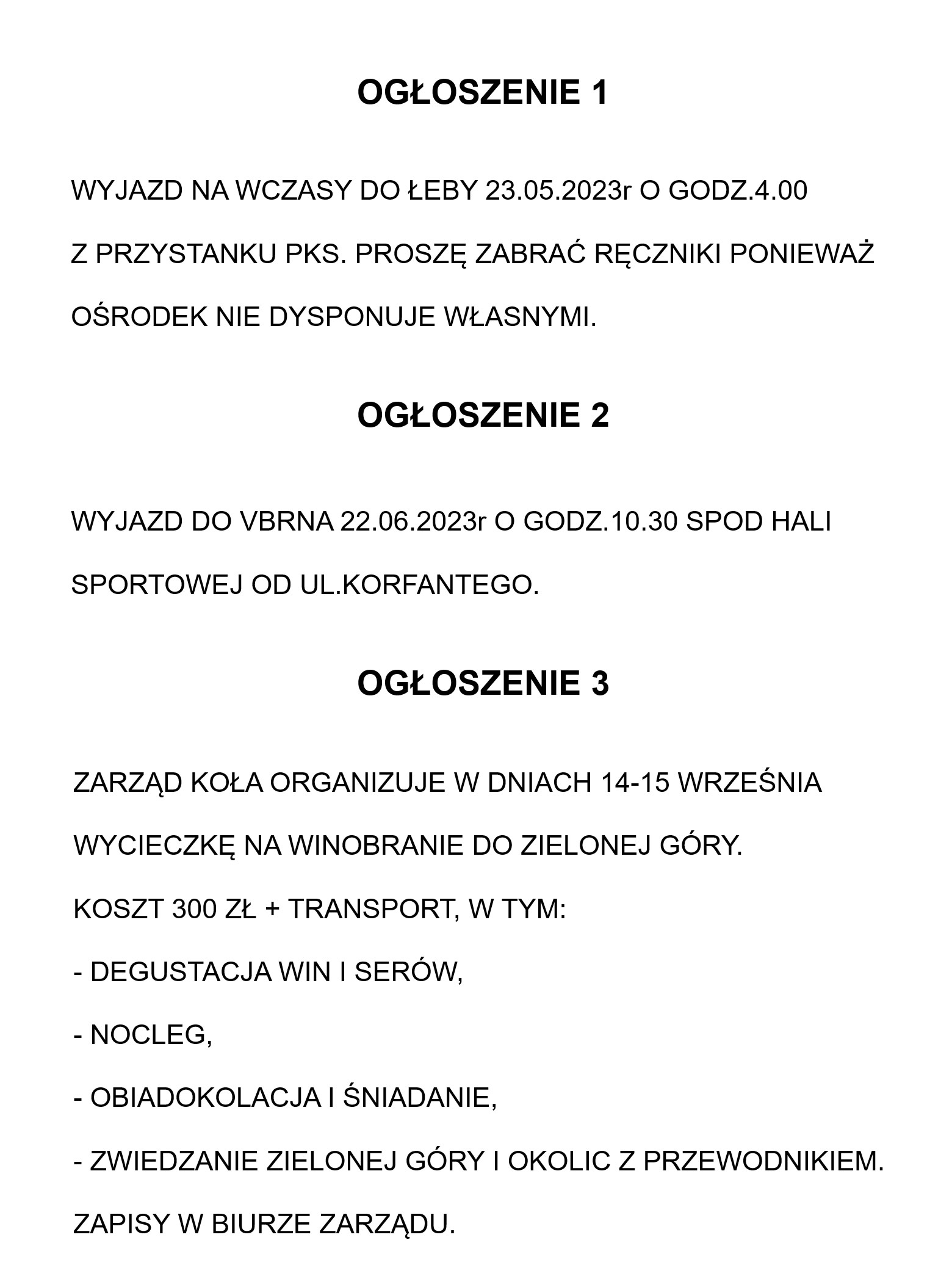 Ogłoszenie