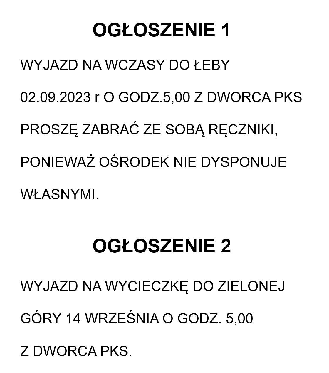 Ogłoszenie