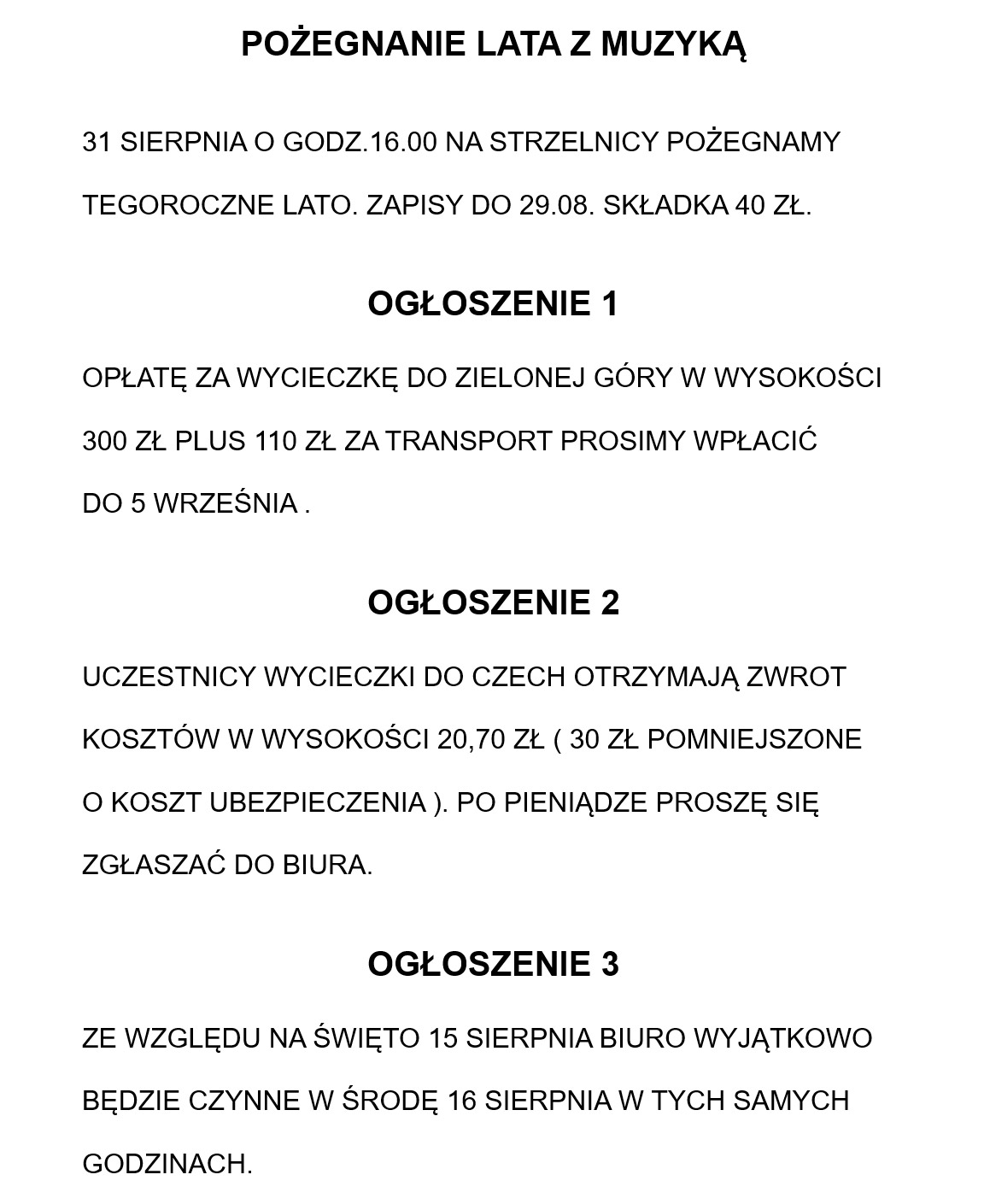 Ogłoszenie