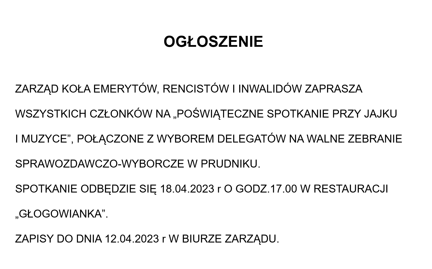 Ogłoszenie