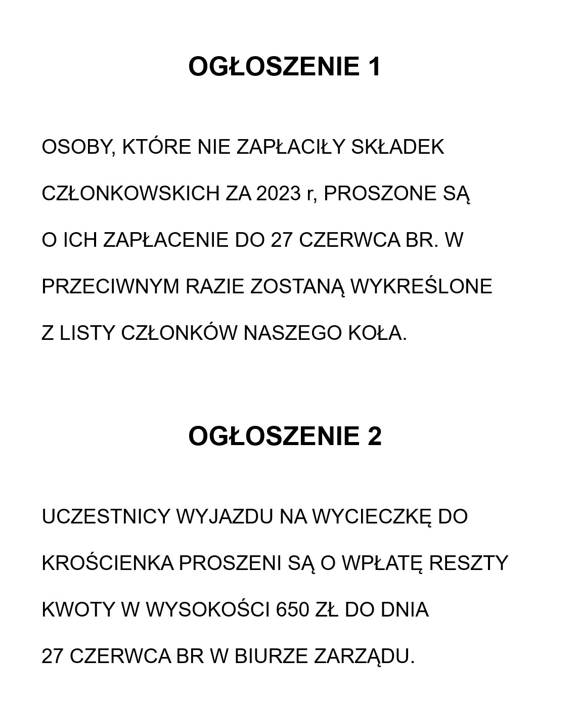 Ogłoszenie