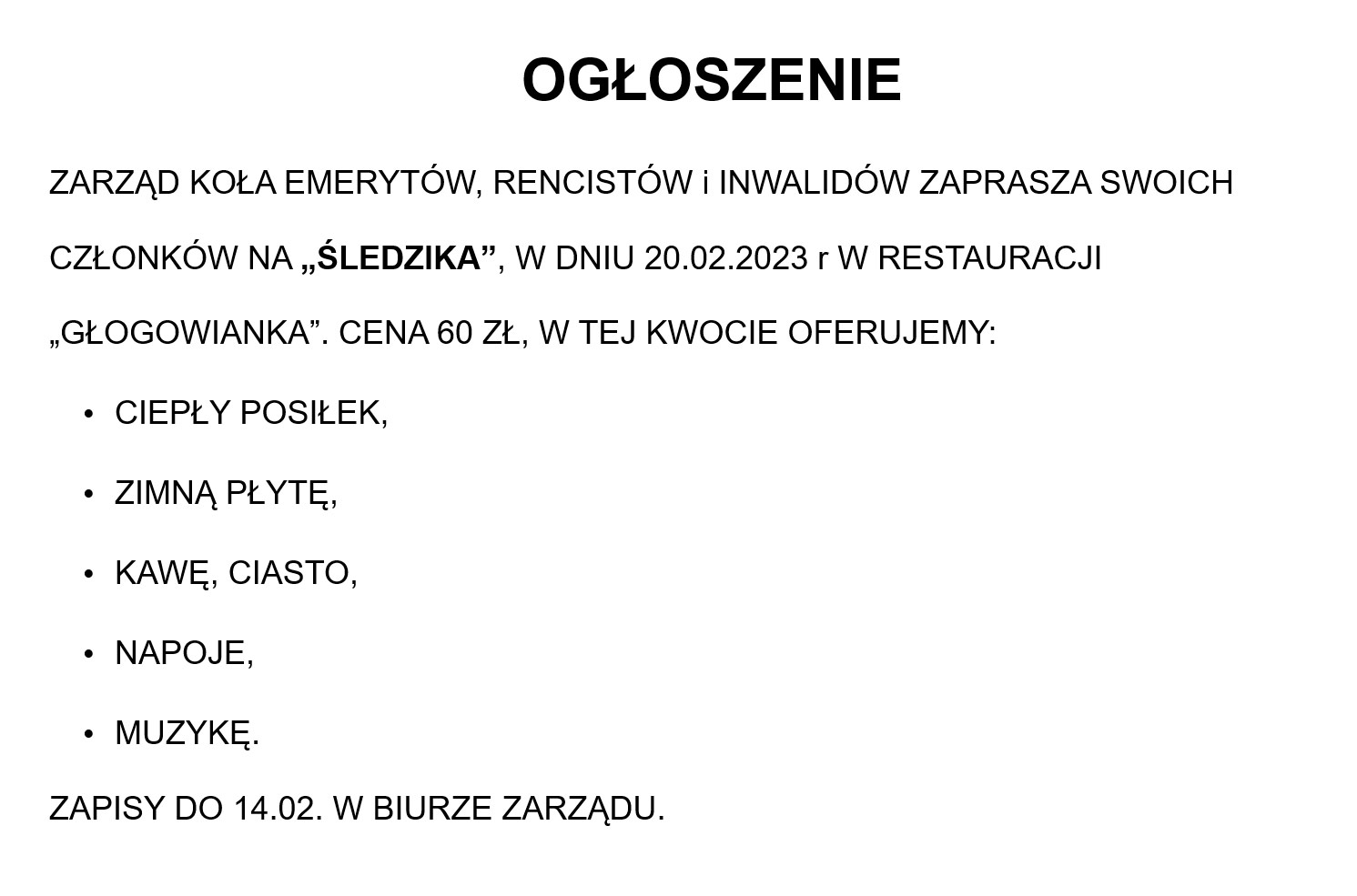 Ogłoszenie