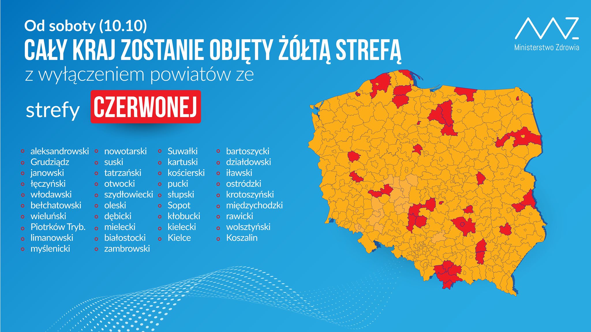 Plakat mapa Polski z z wyznaczeniem stref